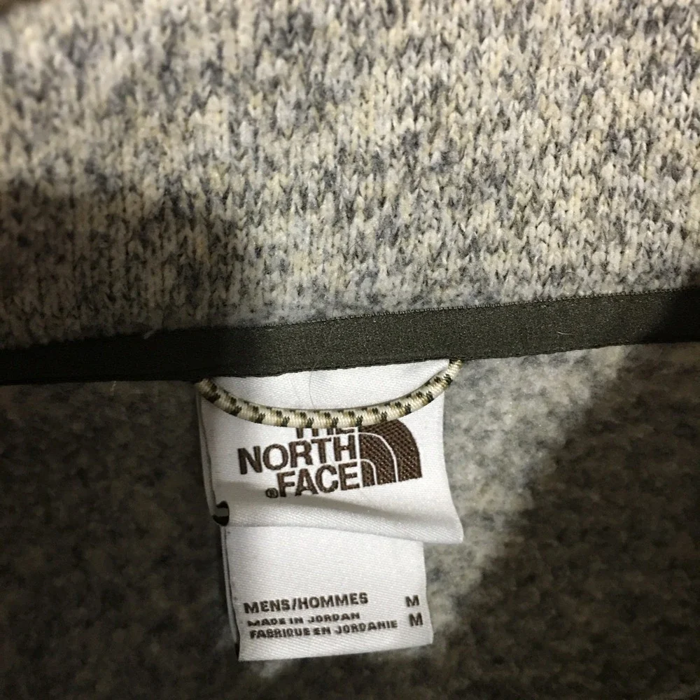 The North Face 1/4 Zip Sweater Pullover Men Medium Oatmeal Gordon Lyons Fleece